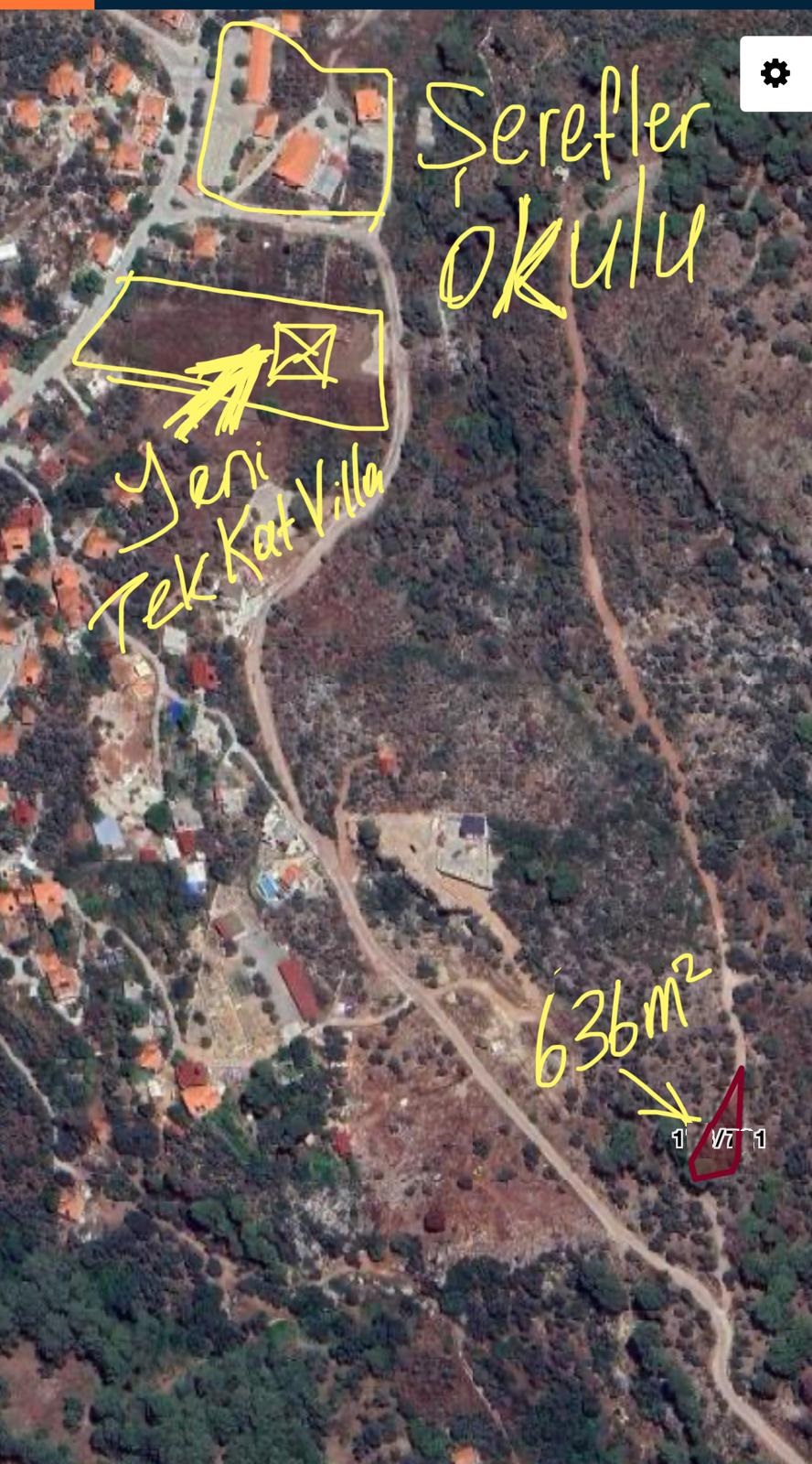 Dalaman Şerefler’de  Dağ ve Doğa Manzaralı 636m2 Zeytinlik